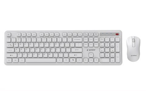 GEMBIRD BEZPRZEWODOWY ZESTAW KLAWIATURY + MYSZ SLIM PRO BUSINESS NA BIURKO,BIAŁY, UKŁAD US GEMBIRD