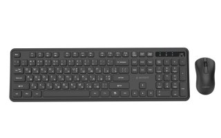 GEMBIRD BEZPRZEWODOWY ZESTAW KLAWIATURY + MYSZ SLIM PRO BUSINESS NA BIURKO, CZARNY, UKŁAD RU GEMBIRD