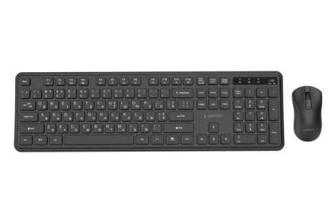 GEMBIRD BEZPRZEWODOWY ZESTAW KLAWIATURY + MYSZ SLIM PRO BUSINESS NA BIURKO, CZARNY, UKŁAD RU GEMBIRD