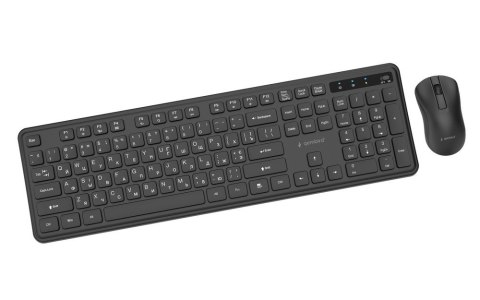 GEMBIRD BEZPRZEWODOWY ZESTAW KLAWIATURY + MYSZ SLIM PRO BUSINESS NA BIURKO, CZARNY, UKŁAD RU GEMBIRD