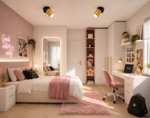 Lampa spotlight Fama 1xGU10 złota+czarna 55*80