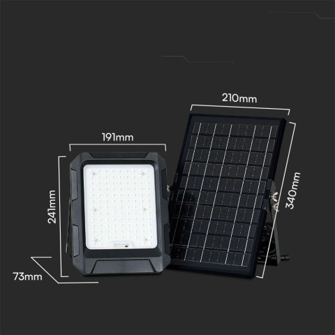 Naświetlacz LED solarny V-TAC 10W pilot auto timer IP65 czarny VT-55W 4000K 1000lm