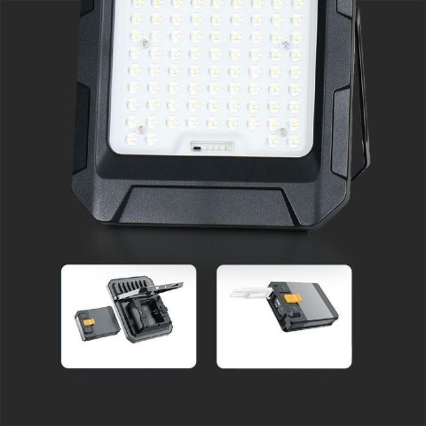 Naświetlacz LED solarny V-TAC 10W pilot auto timer IP65 czarny VT-55W 4000K 1000lm