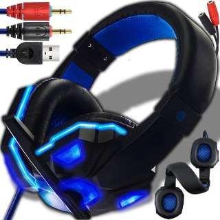 Słuchawki gamingowe dla gracza pc usb led mikrofon RTO