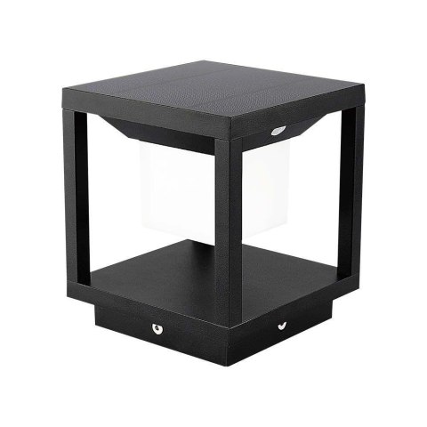 Słupek ogrodowy solarny V-TAC 2W LED czujnik ruchu IP65 czarny VT-11022 3000K 90lm 3 lata gwarancji
