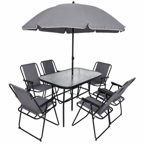 Zestaw Meble Ogrodowe Stół Krzesła Metalowe Parasol Na Balkon Taras Ogród LEAN