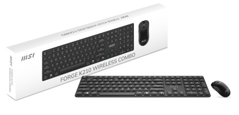 Zestaw klawiatura + mysz MSI Forge K210 Wireless Mouse and Keyboard Combo bezprzewodowe czarne MSI