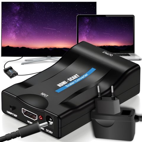 Adapter konwerter hdmi do scart przejściówka sygnalu eurozłącze av euro fhd -e281 RTO