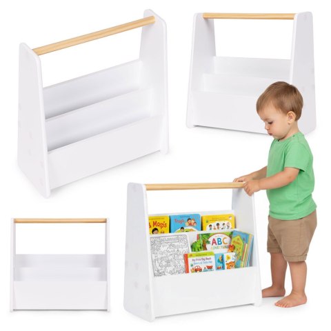 Biblioteczka dziecięca Montessori regał na książki organizer 2 poziomy biały ECOTOYS ECOTOYS