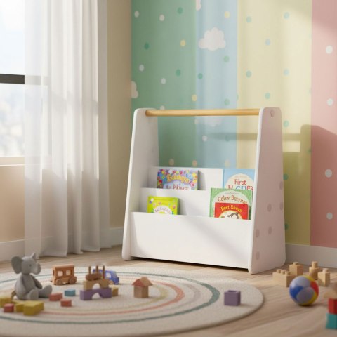 Biblioteczka dziecięca Montessori regał na książki organizer 2 poziomy biały ECOTOYS ECOTOYS