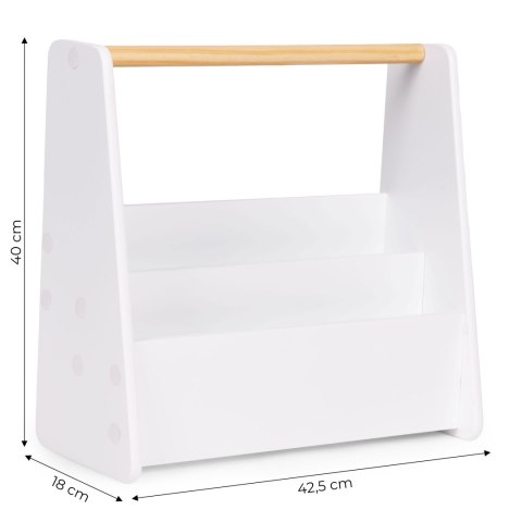 Biblioteczka dziecięca Montessori regał na książki organizer 2 poziomy biały ECOTOYS ECOTOYS