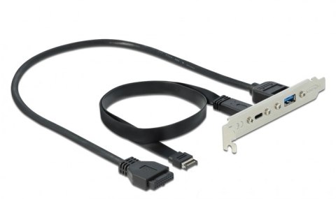 DELOCK USB 3.1 Slotblech mit 1x USB-C und 1x USB-A Port DELOCK
