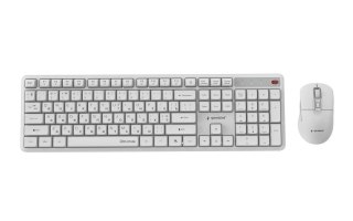GEMBIRD BEZPRZEWODOWY ZESTAW KLAWIATURY + MYSZ SILENT KEY PRO BUSINESS, BIAŁY, UKŁAD RU GEMBIRD
