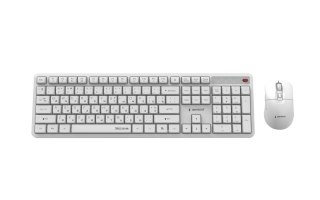 GEMBIRD BEZPRZEWODOWY ZESTAW KLAWIATURY + MYSZ SILENT KEY PRO BUSINESS, BIAŁY, UKŁAD RU GEMBIRD
