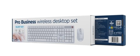 GEMBIRD BEZPRZEWODOWY ZESTAW KLAWIATURY + MYSZ SILENT KEY PRO BUSINESS, BIAŁY, UKŁAD US GEMBIRD