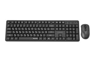 GEMBIRD BEZPRZEWODOWY ZESTAW KLAWIATURY +MYSZ SILENT KEY PRO BUSINESS, CZARNY, UKŁAD RU GEMBIRD