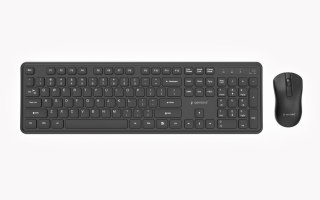 GEMBIRD BEZPRZEWODOWY ZESTAW KLAWIATURY + MYSZ SLIM PRO BUSINESS NA BIURKO, CZARNY, UKŁAD US GEMBIRD