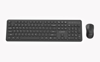 GEMBIRD BEZPRZEWODOWY ZESTAW KLAWIATURY + MYSZ SLIM PRO BUSINESS NA BIURKO, CZARNY, UKŁAD US GEMBIRD