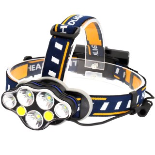 Latarka czołowa 8 led cree cob czołówka mocna wodoodporna akumulatorowa usb RTO