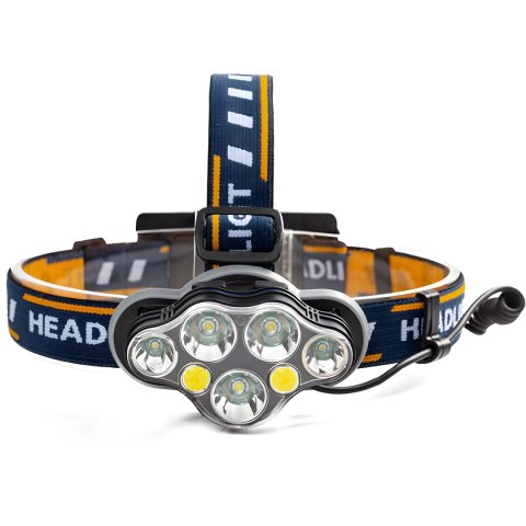 Latarka czołowa 8 led cree cob czołówka mocna wodoodporna akumulatorowa usb RTO