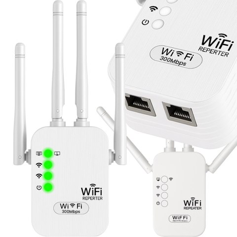Mocny wzmacniacz sygnału wifi 4-anteny 300mb/s 2.4 ghz repeater zewnętrzny - er1046 RTO