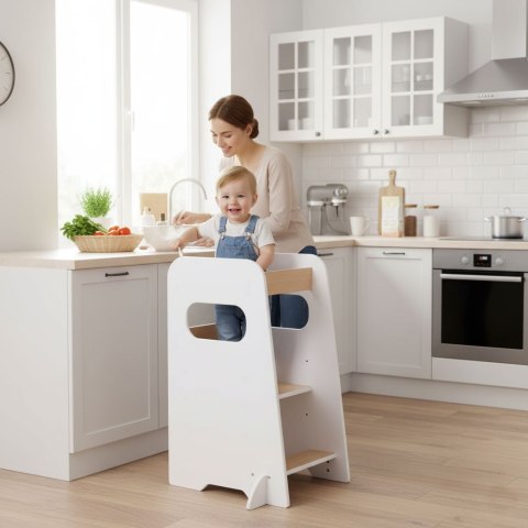 Pomocnik kuchenny kitchen helper Montessori regulowany podest dla dziecka ECOTOYS ECOTOYS