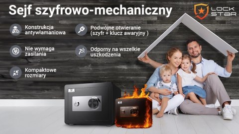 Sejf szyfrowo-mechaniczny Extralink Lock Star M-30 Extralink