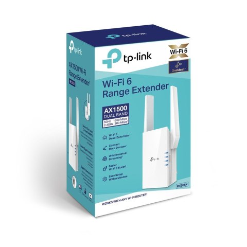 TP-LINK RE505X Nadajnik i odbiornik sieci Biały 10, 100, 1000 Mbit/s TP-LINK