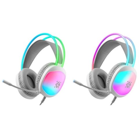 DEFENDER SŁUCHAWKI Z MIKROFONEM ECLIPSE RGB BIAŁE 62440 Defender