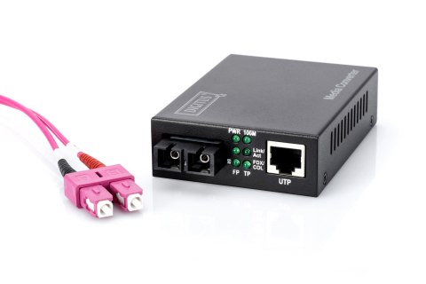 Media konwerter RJ45 10/100Base-TX na SC duplex 100Base-FX, Tx/Rx 1310nm, 2 km DIGITUS