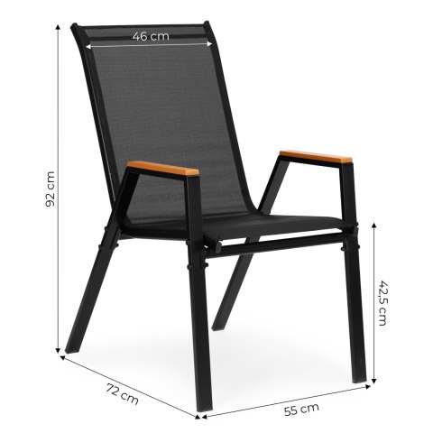 Zestaw 4x krzesło ogrodowe komplet na taras balkon czarne MultiGarden MultiGarden