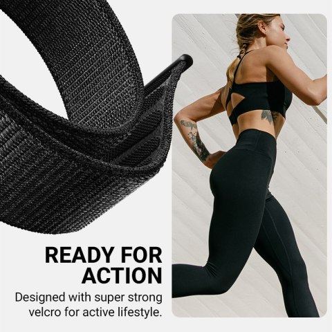 Crong Nylon - Pasek sportowy do Apple Watch 38/40/41/42 mm (Midnight Run) Crong