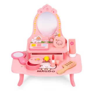 Drewniana toaletka dla dzieci z lustrem i szufladą 7 akcesoriów ECOTOYS ECOTOYS