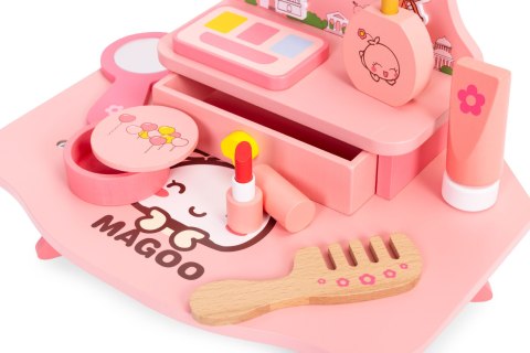 Drewniana toaletka dla dzieci z lustrem i szufladą 7 akcesoriów ECOTOYS ECOTOYS
