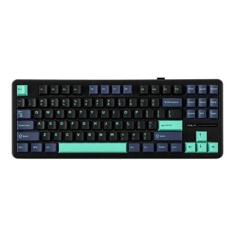 Klawiatura gasket F87 Pro Dark Blue + Black + Cyan GrayWoodV4 switch RGB AULA AULA