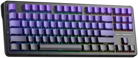 Klawiatura gasket F87 Pro Purple Black Gradient GrayWoodV4 switch RGB AULA AULA