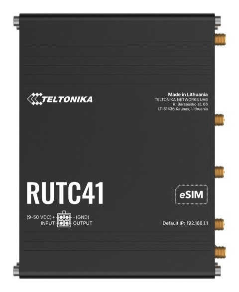 Teltonika Networks RUTC41 (EU) router 4G Cat 4 Edge z WiFi 6, wsparciem dla dockera, 5 portami ethernetowymi, eSIM Teltonika