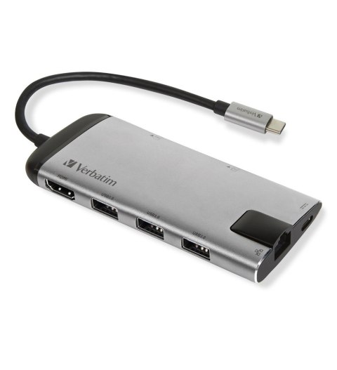 VERBATIM MULTIPORT USB-C 3.1, 3X USB 3.0, HDMI 4K, RJ45, SD/MICRO SD 49142 Verbatim