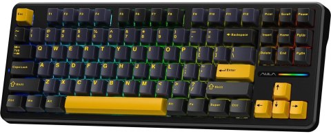 Klawiatura gasket F87 Thunder Black GrayWood switch RGB AULA AULA