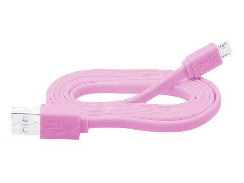 USB připojení a - Micro B 1,0m růžový plochý puchýř