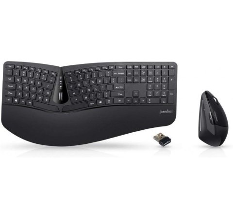 Zestaw bezprzewodowy klawiatura+mysz Perixx PERIDUO-605 Ergonomic czarny Peiying