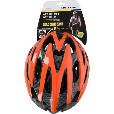 Dunlop - Kask rowerowy MTB r. L (Pomarańczowo-czarny) Dunlop
