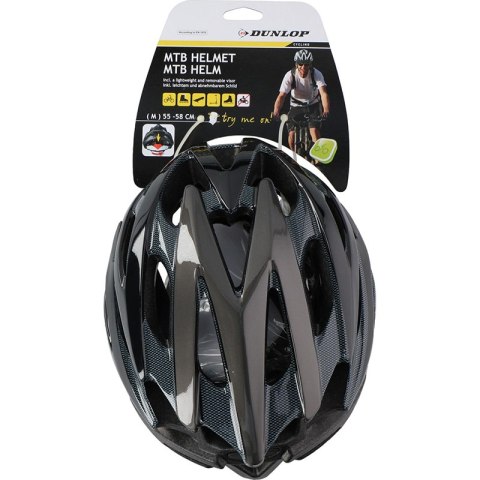 Dunlop - Kask rowerowy regulowany MTB r. M 55-58 cm (czarny) Dunlop