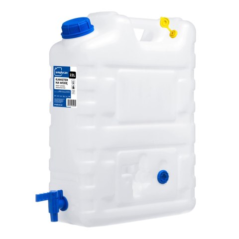 Kanister na wodę pitną z kranikiem i odpowietrznikiem, tworzywo HDPE, 20L Kamai SimplyCan