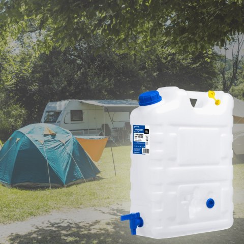 Kanister na wodę pitną z kranikiem i odpowietrznikiem, tworzywo HDPE, 20L Kamai SimplyCan