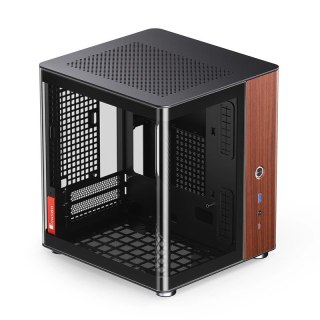 Obudowa PC Jonsbo TK-0, Mini-Tower, Mini-ITX, Tempered Glass, Holz - schwarz Jonsbo