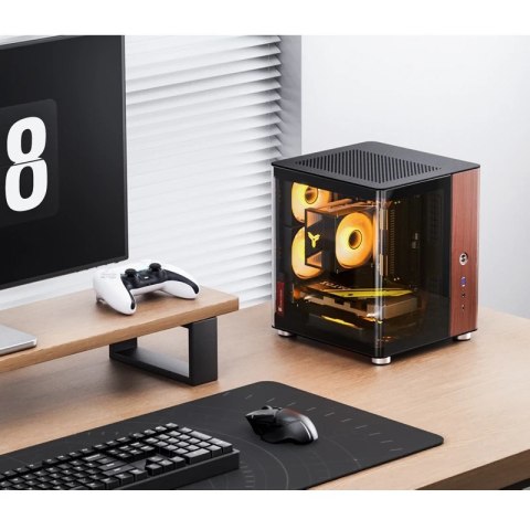 Obudowa PC Jonsbo TK-0, Mini-Tower, Mini-ITX, Tempered Glass, Holz - schwarz Jonsbo