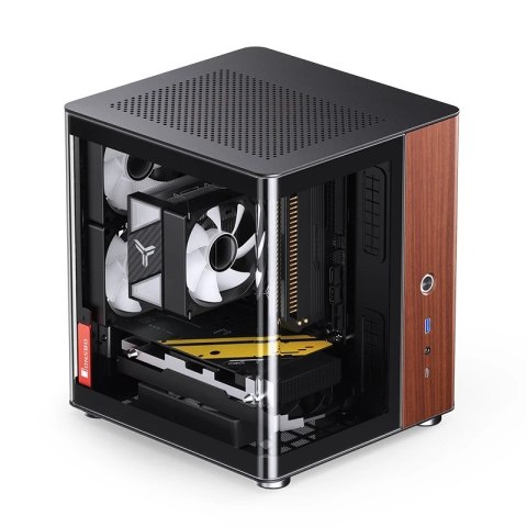 Obudowa PC Jonsbo TK-0, Mini-Tower, Mini-ITX, Tempered Glass, Holz - schwarz Jonsbo