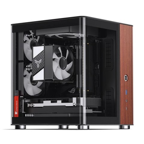 Obudowa PC Jonsbo TK-0, Mini-Tower, Mini-ITX, Tempered Glass, Holz - schwarz Jonsbo