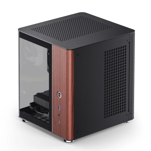 Obudowa PC Jonsbo TK-0, Mini-Tower, Mini-ITX, Tempered Glass, Holz - schwarz Jonsbo
